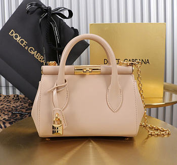 Okify Dolce & Gabbana Mini Marlene Day Handbag Nude Calfskin 19x13.5x7cm