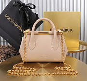 Okify Dolce & Gabbana Mini Marlene Day Handbag Nude Calfskin 19x13.5x7cm - 4
