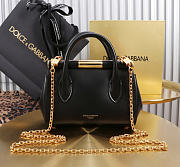Okify Dolce & Gabbana Mini Marlene Day Handbag Black Calfskin 19x13.5x7cm - 3
