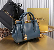 Okify Dolce & Gabbana Mini Marlene Day Handbag Dark Blue Calfskin 19x13.5x7cm - 4