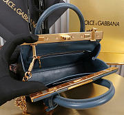 Okify Dolce & Gabbana Mini Marlene Day Handbag Dark Blue Calfskin 19x13.5x7cm - 2