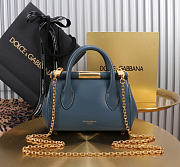 Okify Dolce & Gabbana Mini Marlene Day Handbag Dark Blue Calfskin 19x13.5x7cm - 3