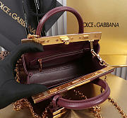 Okify Dolce & Gabbana Mini Marlene Day Handbag Red Burgundy Calfskin 19x13.5x7cm - 3