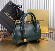 Okify Dolce & Gabbana Mini Marlene Day Handbag Dark Green Calfskin 19x13.5x7cm - 4