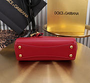 Okify Dolce & Gabbana Mini Marlene Day Handbag Red Calfskin 19x13.5x7cm - 6