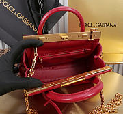 Okify Dolce & Gabbana Mini Marlene Day Handbag Red Calfskin 19x13.5x7cm - 4