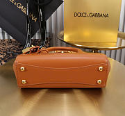 Okify Dolce & Gabbana Mini Marlene Day Handbag Brown Caramel Calfskin 19x13.5x7cm - 5