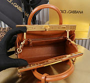 Okify Dolce & Gabbana Mini Marlene Day Handbag Brown Caramel Calfskin 19x13.5x7cm - 2