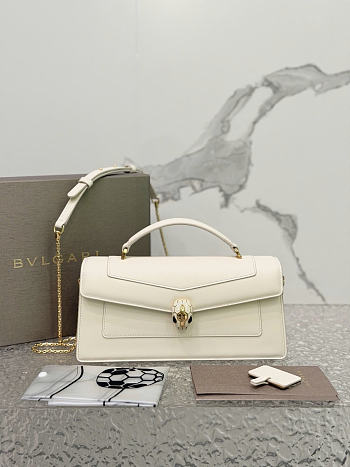 Okify Bvlgari Serpenti Forever Top Handle Bag White 26x12.5x6cm