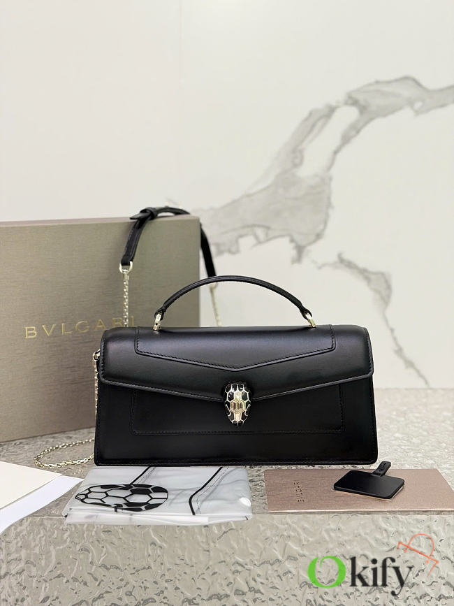 Okify Bvlgari Serpenti Forever Top Handle Bag Black 26x12.5x6cm - 1