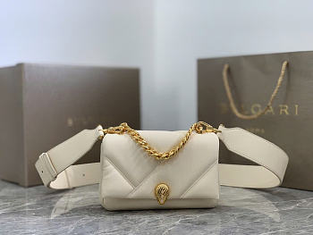Okify Bvlgari Serpenti Cabochon Crossbody Mini Bag White 18x12x8cm