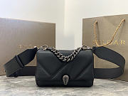 Okify Bvlgari Serpenti Cabochon Crossbody Mini Bag Black 18x12x8cm - 1