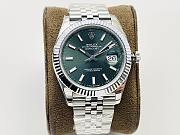 Okify Rolex Datejust Silver Watch Dark Green Dial 41mm - 1