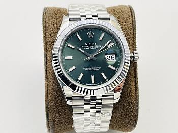 Okify Rolex Datejust Silver Watch Dark Green Dial 41mm