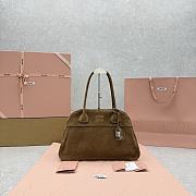 Okify MiuMiu Vivant Suede Bag Medium Brown 5BB196 40x24x13cm - 1