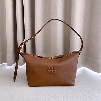 Okify MiuMiu Spirit Nappa Leather Bag Small Brown 5BC216 22x16x11.5cm