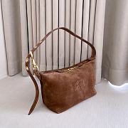 Okify MiuMiu Spirit Suede Bag Small Brown 5BC216 22x16x11.5cm - 4