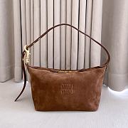 Okify MiuMiu Spirit Suede Bag Small Brown 5BC216 22x16x11.5cm - 1