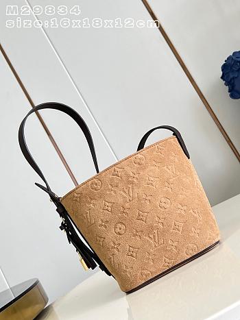 Okify Louis Vuitton All In BB 2026 Back To School Bag Beige Suede M29834 16x18x12cm 