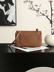 Okify CC Mini Flap Bag Brown Grained Calfskin Gold Hardware AS6573 20x13x6cm - 2