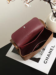 Okify CC Mini Flap Bag Gold Grained Calfskin Silver Hardware AS6573 20x13x6cm - 5