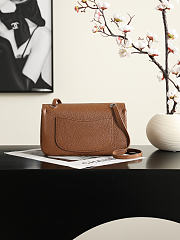Okify CC Mini Flap Bag Gold Grained Calfskin Silver Hardware AS6573 20x13x6cm - 4