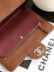 Okify CC Mini Flap Bag Gold Grained Calfskin Silver Hardware AS6573 20x13x6cm - 2
