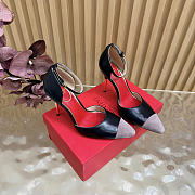 Okify Valentino High Heels D'Orsay Sinead Pumps In Goatskin And Suede 10cm (has big size) - 2