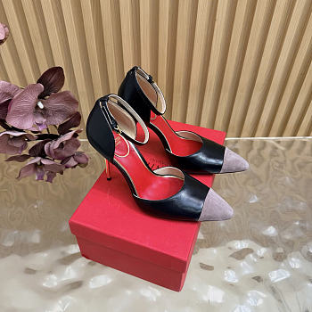 Okify Valentino High Heels D'Orsay Sinead Pumps In Goatskin And Suede 10cm (has big size)