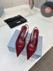 Okify Prada Red Suede Slingback 7.5cm - 2