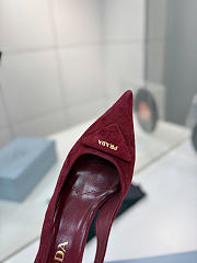 Okify Prada Red Suede Slingback 7.5cm - 3