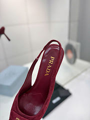 Okify Prada Red Suede Slingback 7.5cm - 5