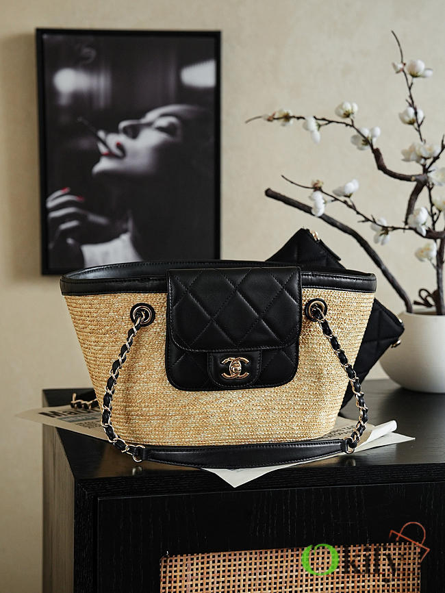 Okify CC Braided Straw Small Shopping Bag AS5951 41x18x13cm - 1