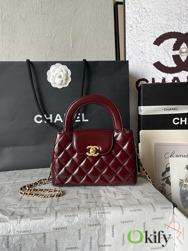 Okify CC Nano Kelly Bag Red Burgundy AS4416 19x13x7cm - 1