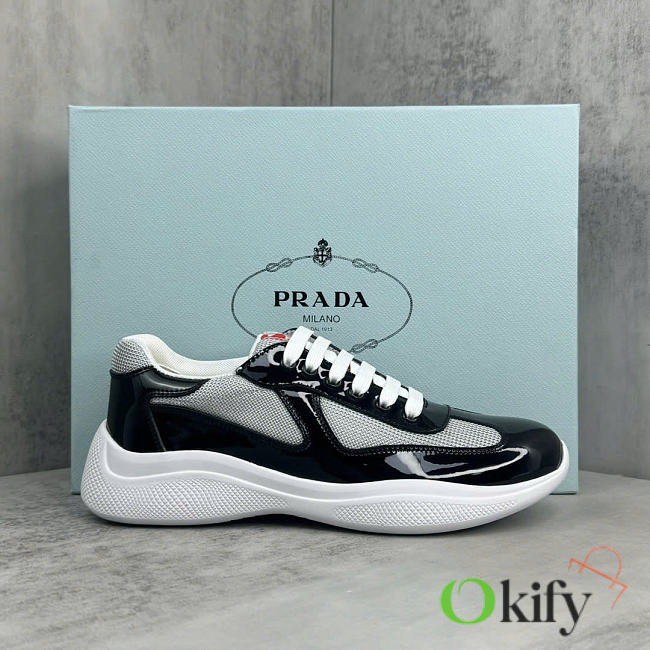 Okify Prada America Cup Black Patent And Silver Unisex - 1