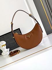 Okify Prada Arque Small Leather Shoulder Bag Brown 1BC194 22.5x18.5x6cm - 1