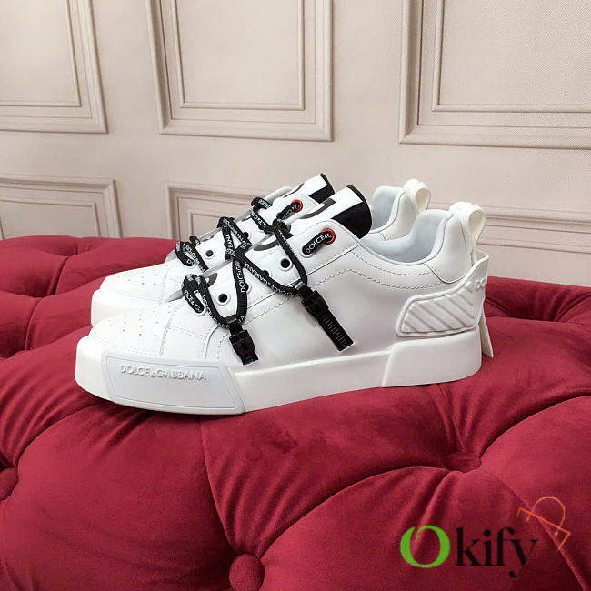 Okify Dolce & Gabbana Portofino White Sneakers Unisex - 1
