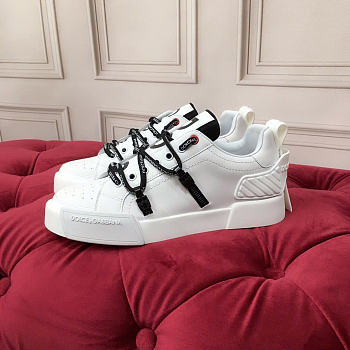 Okify Dolce & Gabbana Portofino White Sneakers Unisex