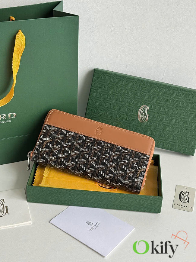 Okify Goyard Black And Brown Long Wallet 20x11x2.3cm - 1