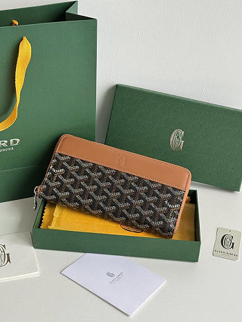 Okify Goyard Black And Brown Long Wallet 20x11x2.3cm