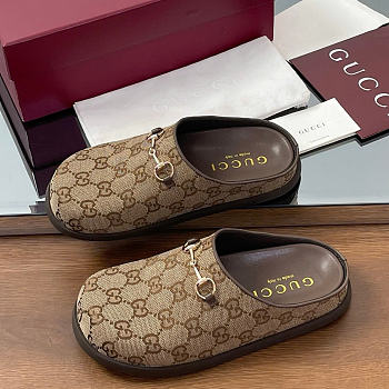Okify Gucci Horsebit Dark Brown Mules (has big size)