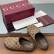 Okify Gucci Horsebit Dark Brown Mules (has big size) - 3