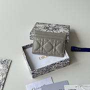 Okify Dior Gray Bow Card Holder 11.5x9x2cm - 3