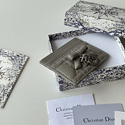 Okify Dior Gray Bow Card Holder 11.5x9x2cm - 5