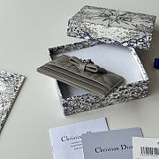 Okify Dior Gray Bow Card Holder 11.5x9x2cm - 6