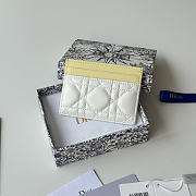 Okify Dior White And Yellow Bow Card Holder 11.5x9x2cm - 4