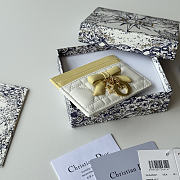 Okify Dior White And Yellow Bow Card Holder 11.5x9x2cm - 3