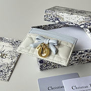 Okify Dior White And Blue Bow Card Holder 11.5x9x2cm - 6