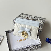 Okify Dior White And Blue Bow Card Holder 11.5x9x2cm - 1