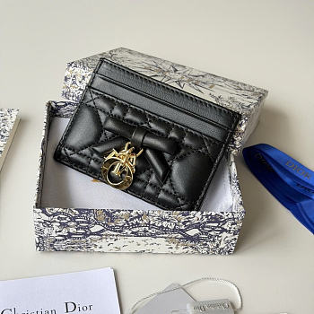 Okify Dior Black Bow Card Holder 11.5x9x2cm